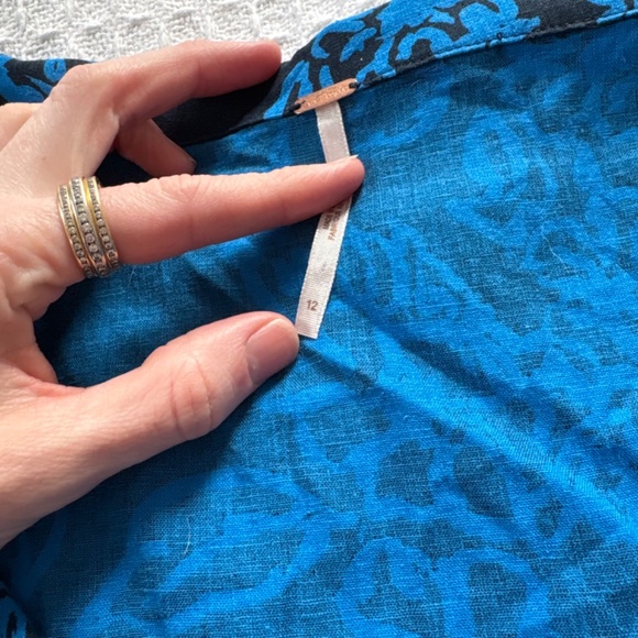 Free People A Thing Called Love Mini Dress Navy Dress w/ Light Blue Detail - Picture 5 of 6